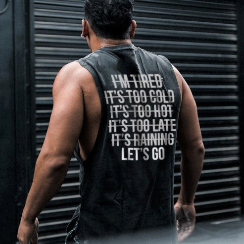 LET'S GO Printed Men's Washed Vest