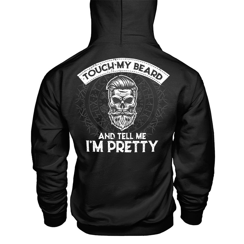Vikings Touch My Beard Printed Casual Men's Hoodie